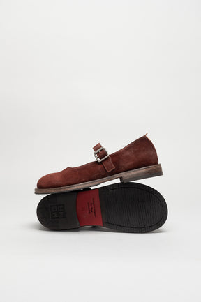 Mary Jane Flat Kurni | Rustic Red Vintage Suede