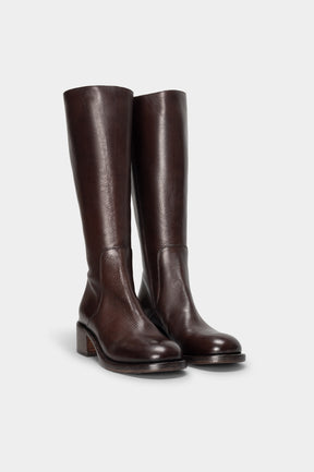 High Boot Arizona | Grained Brown Calf Leather
