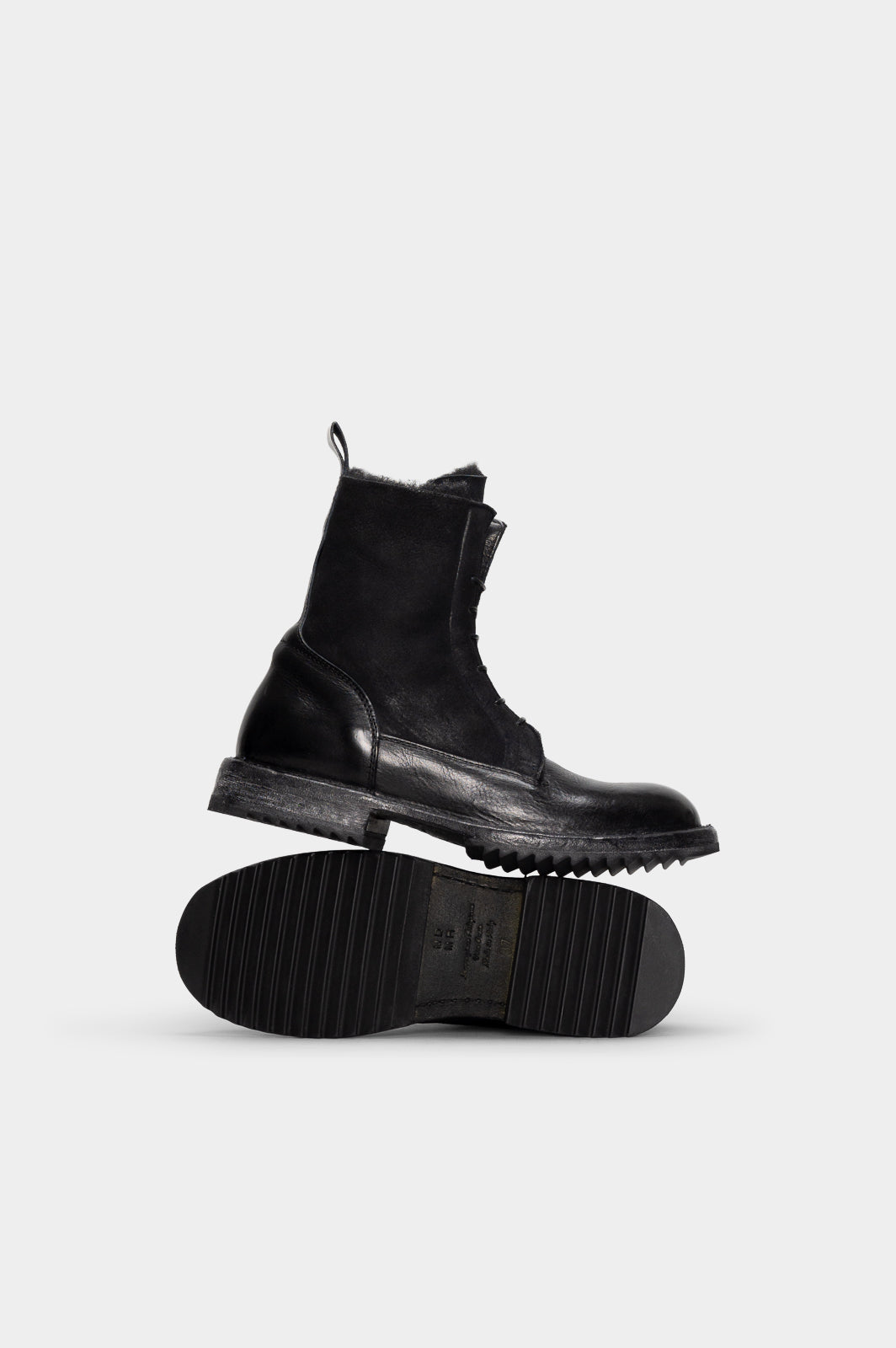 Shearling Boot Brisa | Rustic Black Calf Leather