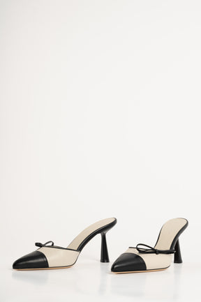 Mule Pump Prim | Black & Cream 9cm