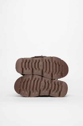 Shearling Platform Boot Aki | Brown Suede