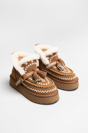 Moccasin Boot Soraya | Caramel Brown Suede