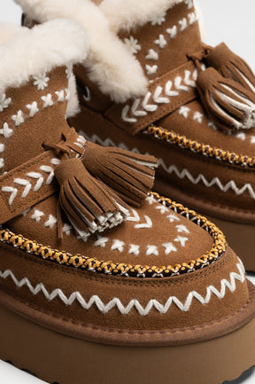 Moccasin Boot Soraya | Caramel Brown Suede