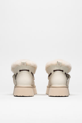 Moccasin Boot Soraya | Off White Calf Leather