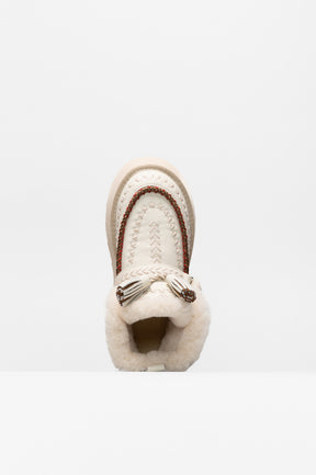 Moccasin Boot Soraya | Off White Calf Leather