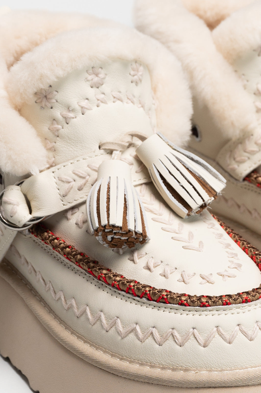 Moccasin Boot Soraya | Off White Calf Leather