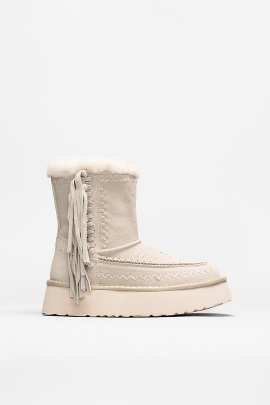 Ethnic Boot Luna | Shell Beige Suede