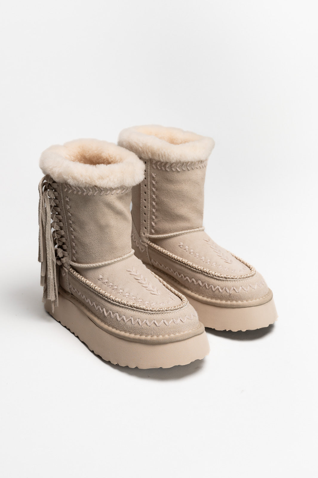 Ethnic Boot Luna | Shell Beige Suede