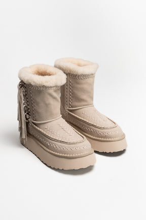 Ethnic Boot Luna | Shell Beige Suede