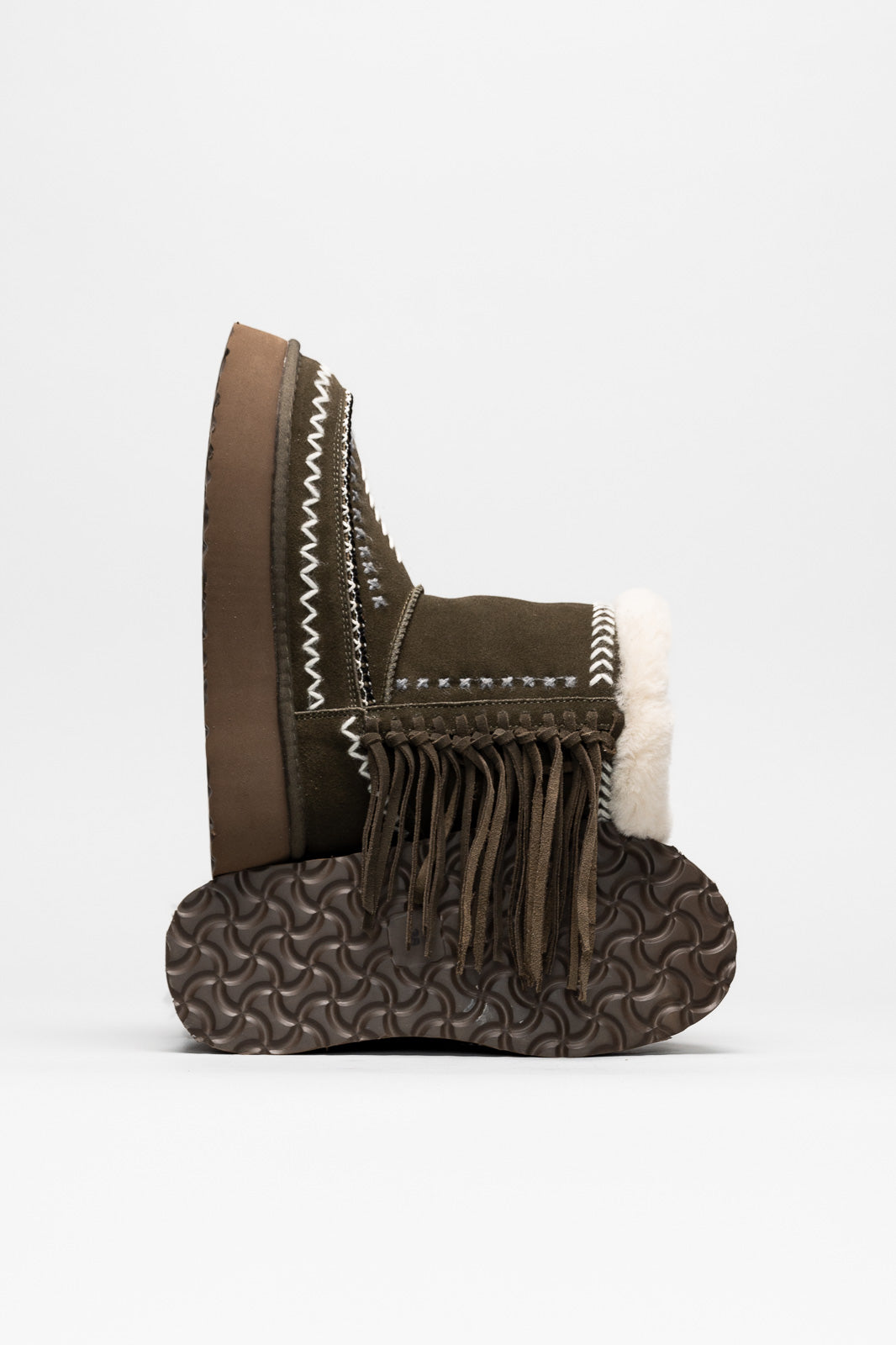 Ethnic Boot Luna | Moss Green Suede