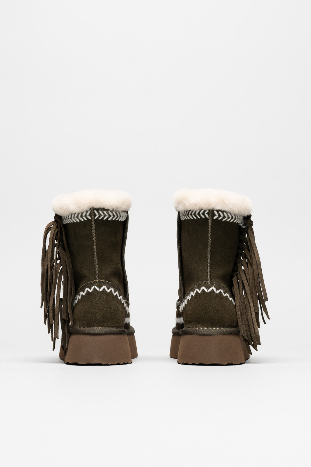 Ethnic Boot Luna | Moss Green Suede