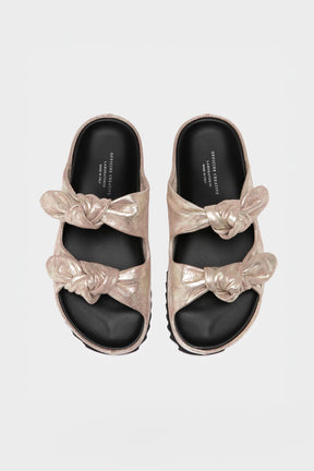 Footbed Sandal Pelagie | Champagne Gold Nappa Leather