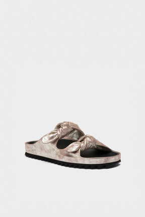 Footbed Sandal Pelagie | Champagne Gold Nappa Leather