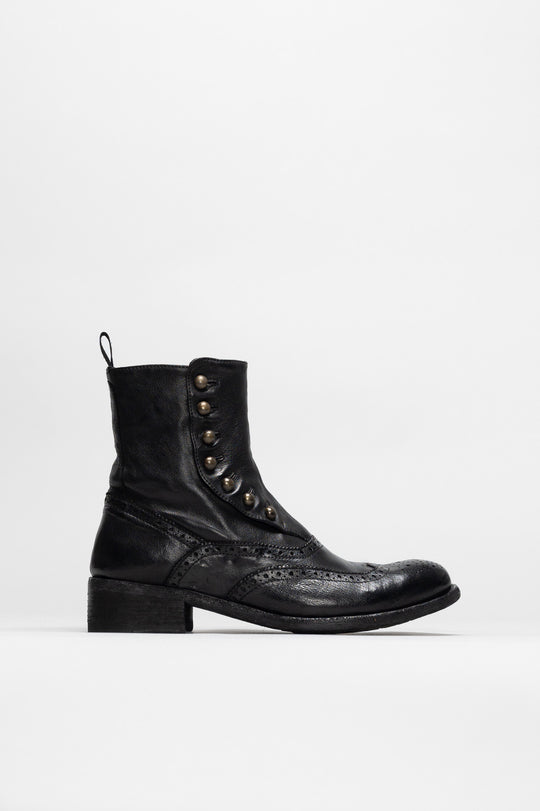 Brogue Boot Lison 059 | Eternal Black Buffalo Leather