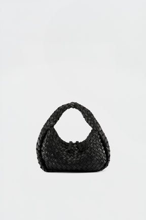 Braided Bolina Small | Black Woven Calf Leather
