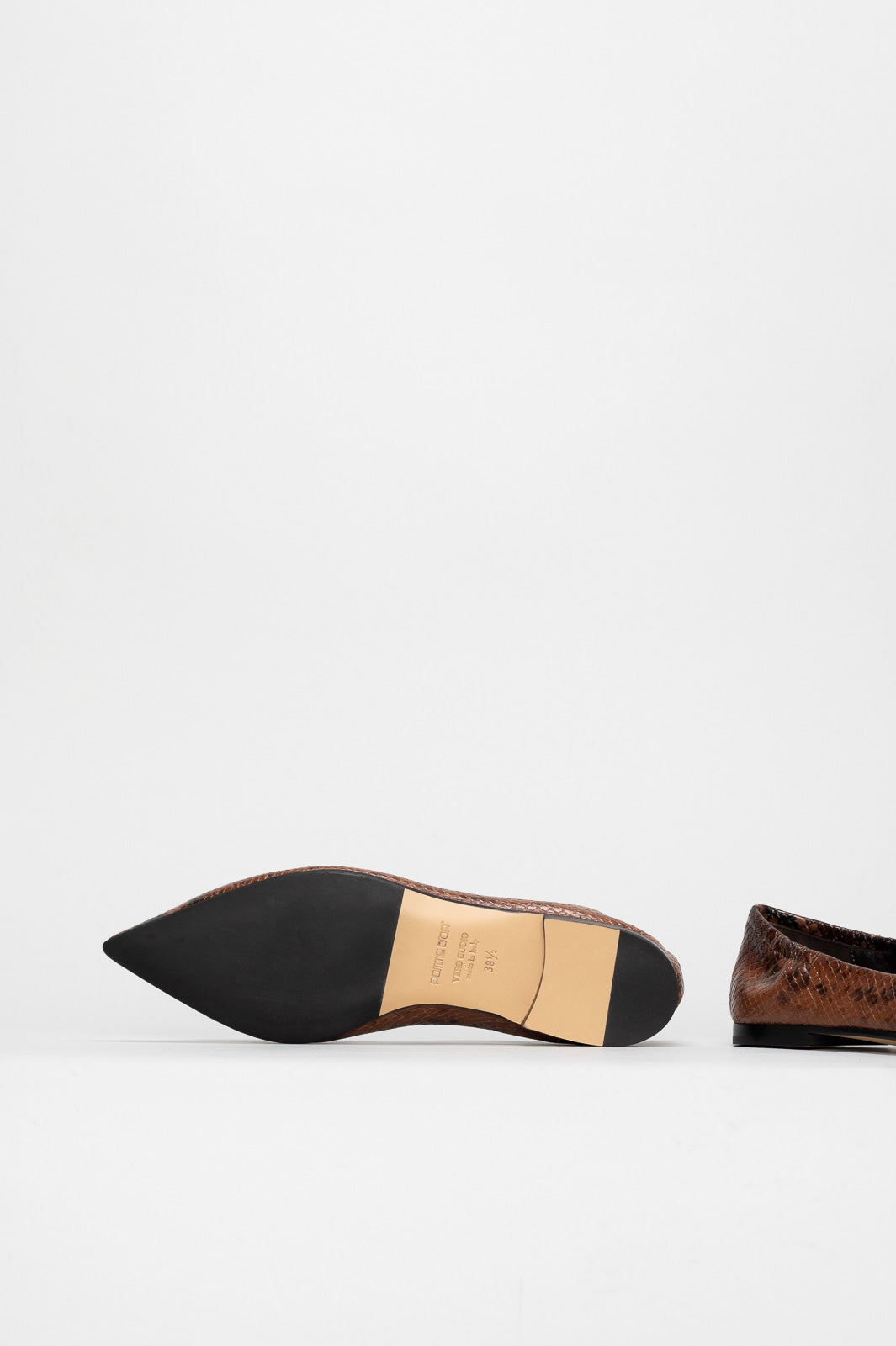 Ballet Flat Ingrid | Maple Brown Python-Embossed Leather
