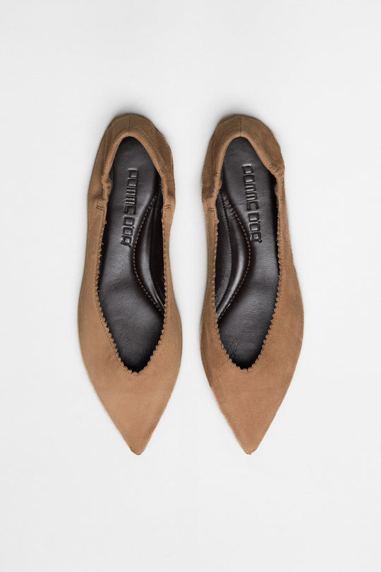 Ballet Flat Ingrid | Mid-Brown Soft Suede