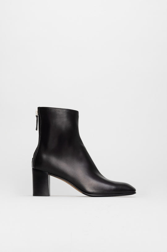 Zip Ankle Boot Elin | Midnight Black Nappa Leather