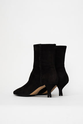 Zip Ankle Boot Henriette | Deep Black Soft Suede