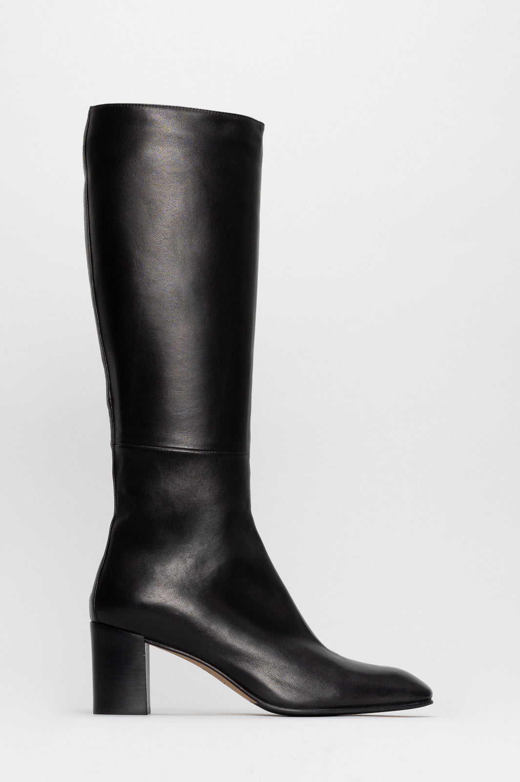 Heeled High Boot Elin | Midnight Black Nappa Leather