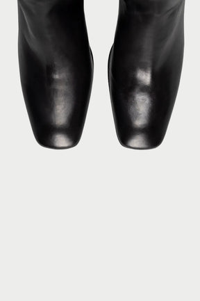 Heeled High Boot Elin | Midnight Black Nappa Leather