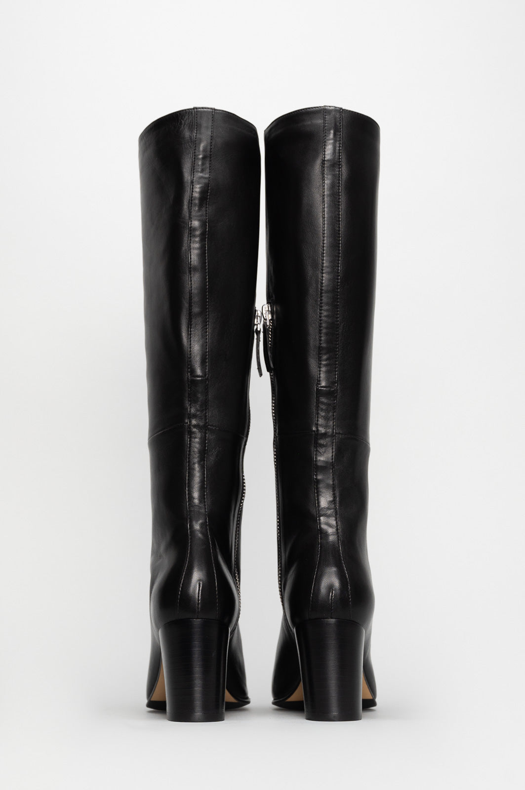 Heeled High Boot Elin | Midnight Black Nappa Leather