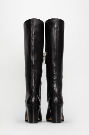 Heeled High Boot Elin | Midnight Black Nappa Leather