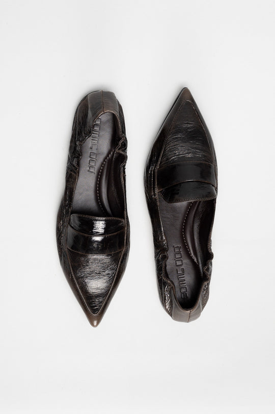 Soft Loafer Grace | Mud Green Patent Nappa Leather