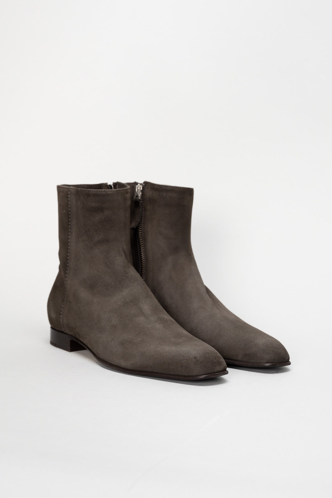 Zip Boot Zoe | Pebble Grey Soft Suede