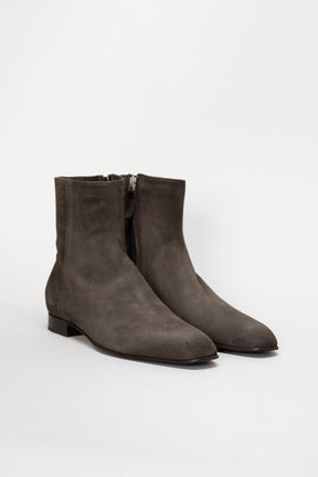 Zip Boot Zoe | Pebble Grey Soft Suede