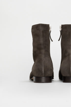 Zip Boot Zoe | Pebble Grey Soft Suede