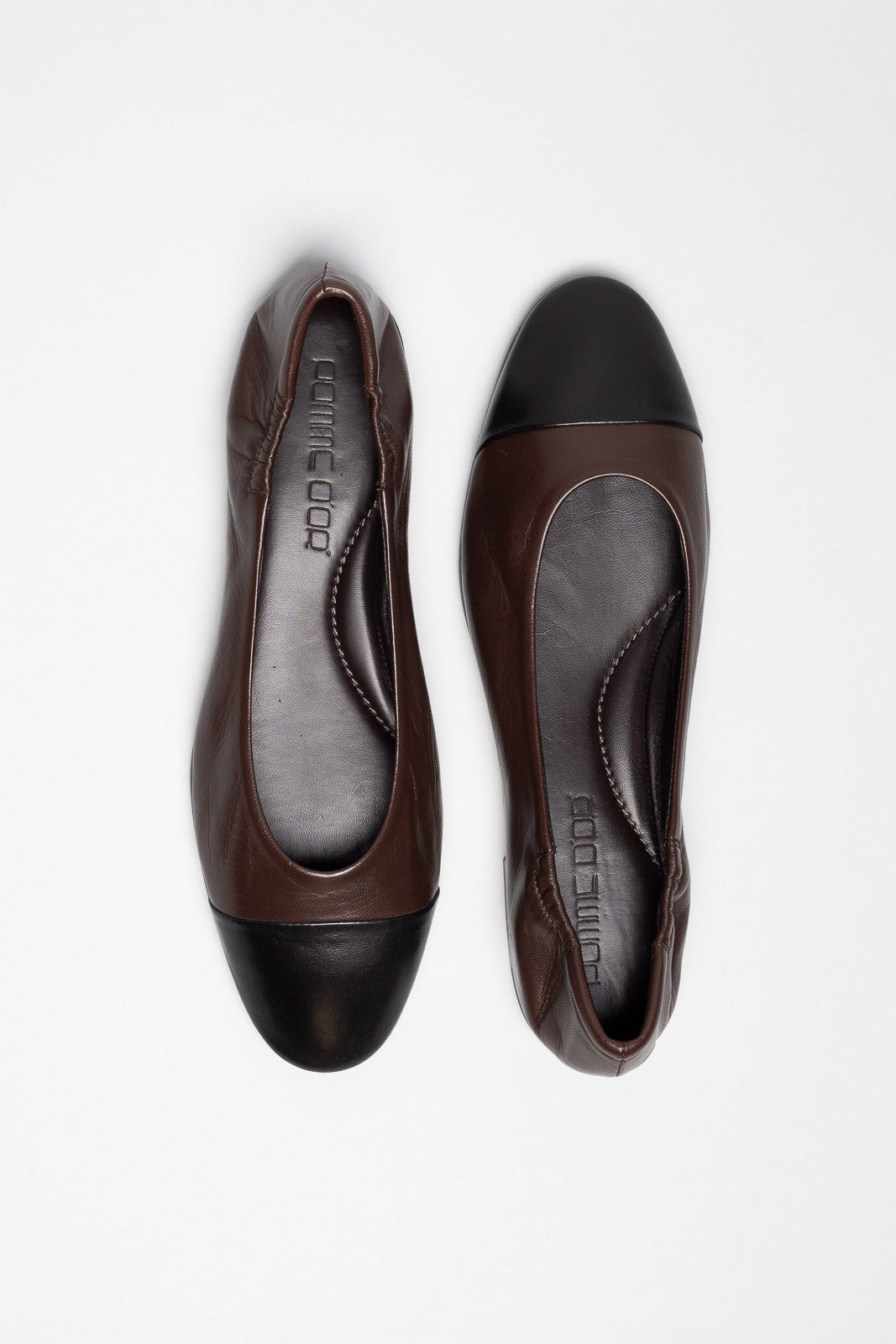 Ballet Flat Giorgia | Brown-Black Nappa Leather