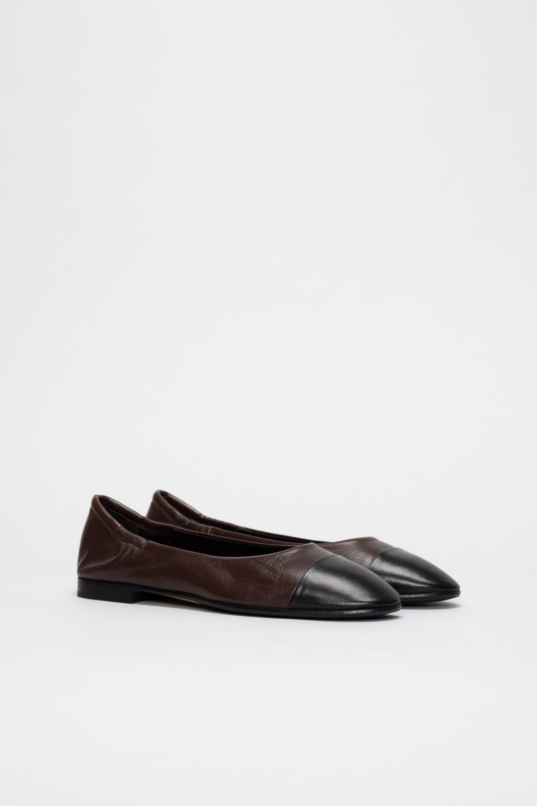 Ballet Flat Giorgia | Brown-Black Nappa Leather