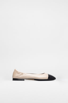 Ballet Flat Giorgia | Beige Black Nappa Leather