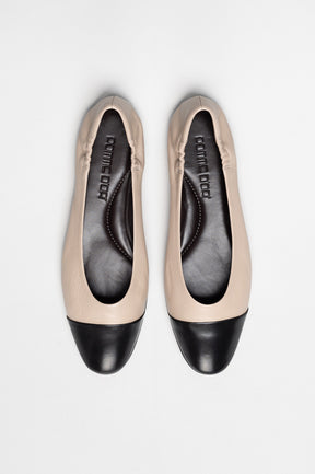 Ballet Flat Giorgia | Beige Black Nappa Leather