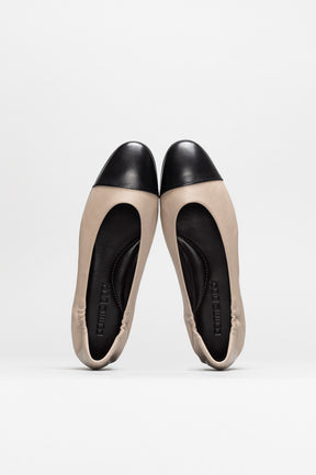 Ballet Flat Giorgia | Beige Black Nappa Leather
