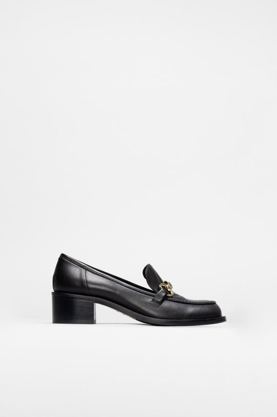 Heeled Loafer  | Noble Black Nappa Leather