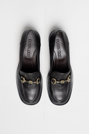 Heeled Loafer  | Noble Black Nappa Leather