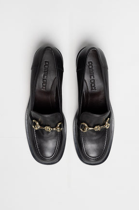 Heeled Loafer  | Noble Black Nappa Leather