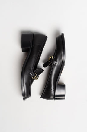 Heeled Loafer  | Noble Black Nappa Leather