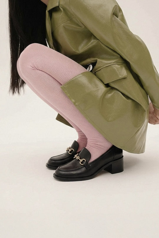 Heeled Loafer  | Noble Black Nappa Leather