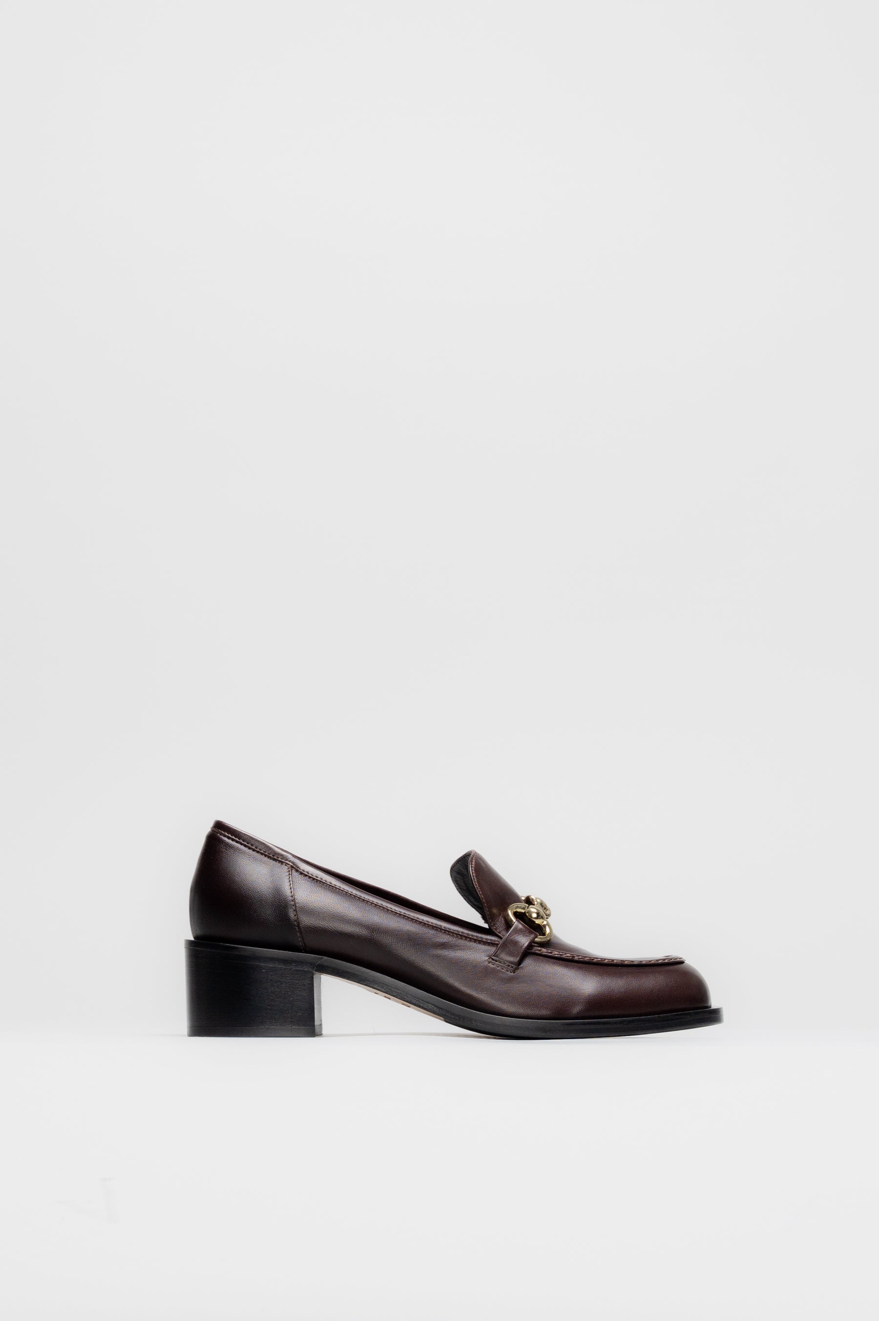 Heeled Loafer  | Chocolate Brown Nappa Leather
