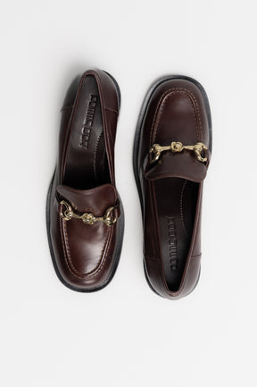 Heeled Loafer  | Chocolate Brown Nappa Leather