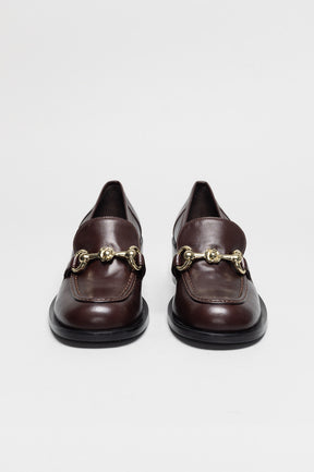 Heeled Loafer  | Chocolate Brown Nappa Leather
