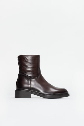 Zipper Boot Moplene | Coffee Brown Calf Leather