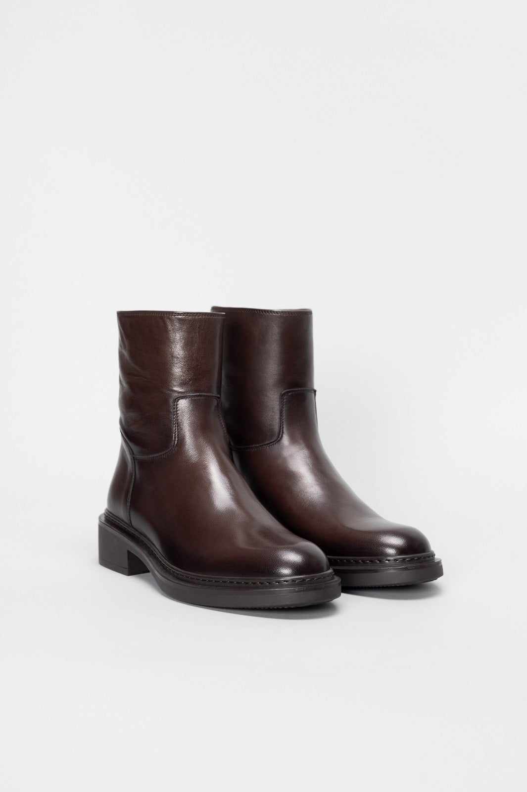 Zipper Boot Moplene | Coffee Brown Calf Leather