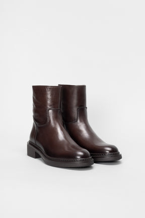 Zipper Boot Moplene | Coffee Brown Calf Leather