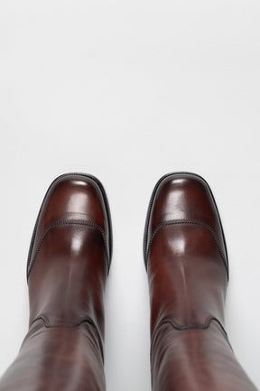 Heeled High Boot Kuma | Burnt Cognac Calf Leather