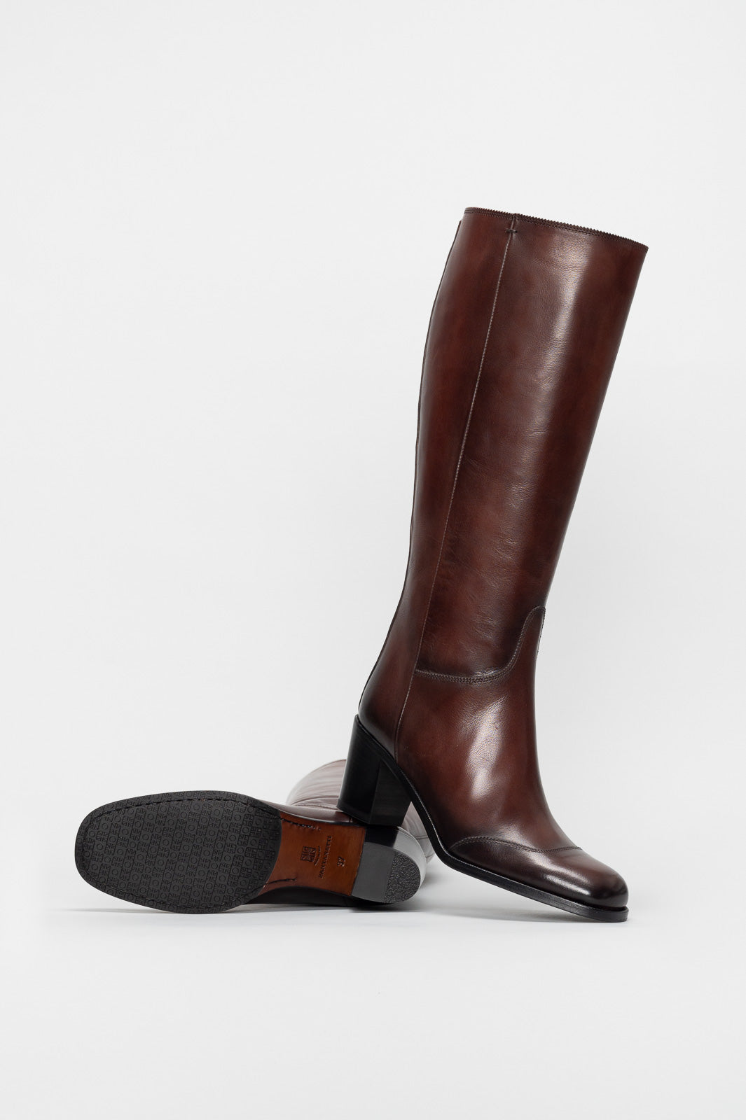 Heeled High Boot Kuma | Burnt Cognac Calf Leather