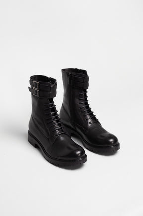 Lace-up Boot Mila | Black Calf Leather